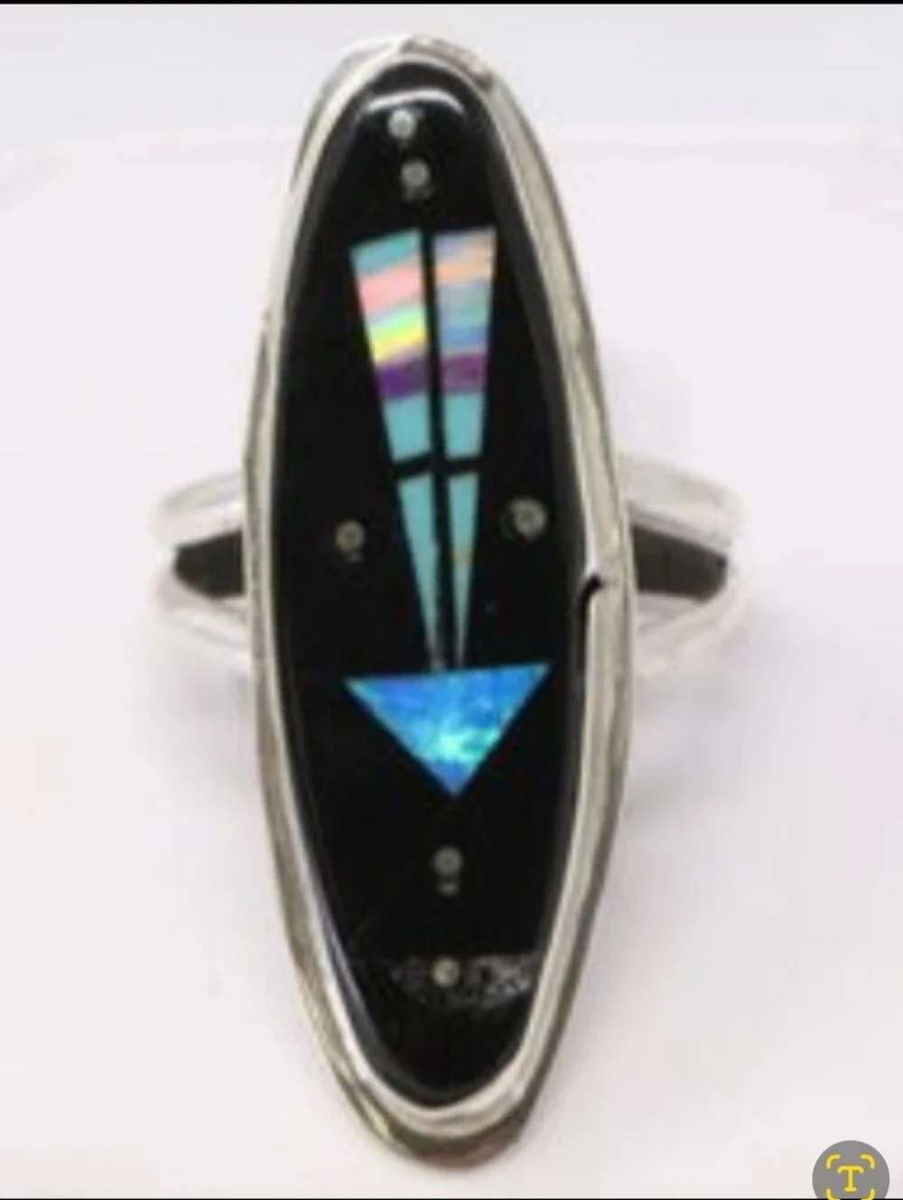 Navajo Sterling Silver Multi-Color Inlay